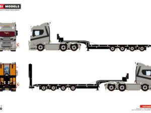 Dijkstra; SCANIA R NORMAL CR20N 6X2 TAG AXLE SEMI LOW LOADER WITH RAMPS – 4 AXLE