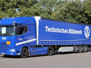 THW Germany; DAF XG+ 4X2 CURTAINSIDE TRAILER – 3 AXLE