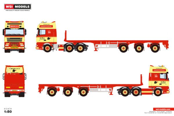 Torben Rafn; DAF XF 95 SUPER SPACE CAB 6X2 TWIN STEER BRICK TRAILER - 3 AXLAR