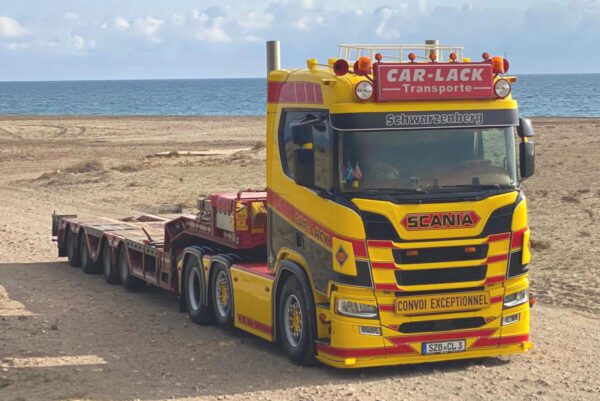 Car-Lack; SCANIA R NORMAL CR20N 6X2 TWIN STEER SEMI WHEEL WELL LOW LOADER - 4 AXLE