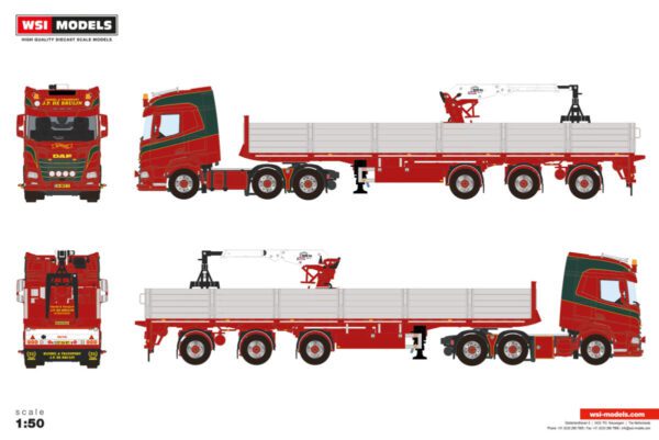 JP de Bruijn; DAF XF SH UTAN SKY LIGHTS 6X2 TWIN STEER BRICK TRAILER - 3 AXEL - Bild 2