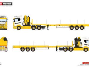 Mediaco; SCANIA R NORMAL CR20N 6X4 FLATBED TRAILER – 3 AXLE WITH PALFINGER PK 65002 SH + JIB