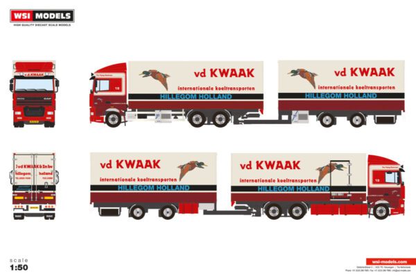 Van Der Kwaak; DAF 95XF SPACE CAB 6X2 TAG AXLE RIGED REEFER TRUCK DRAWBAR TRAILER - Bild 2