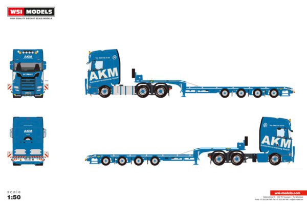 AKM; SCANIA S HIGHLINE CS20H 6X4 SEMI LOW LOADER - 4 AXLE