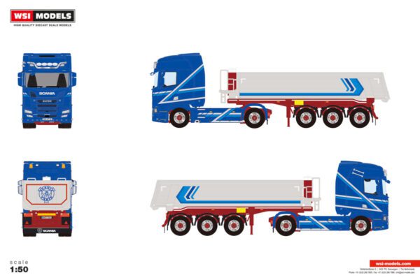 Augst; SCANIA R HIGHLINE CR20H 4X2 HALF PIPE TIPPER TRAILER - 3 AXLE - Bild 3