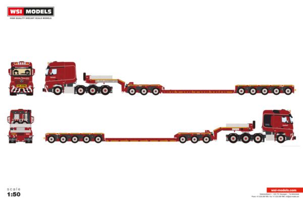 Nooteboom Red Line; MERCEDES-BENZ ACTROS MP5 SLT BIG SPACE 8X4 EURO PX LÅGLASTARE - 8 AXLAR + DOLLY - 3 AXLAR